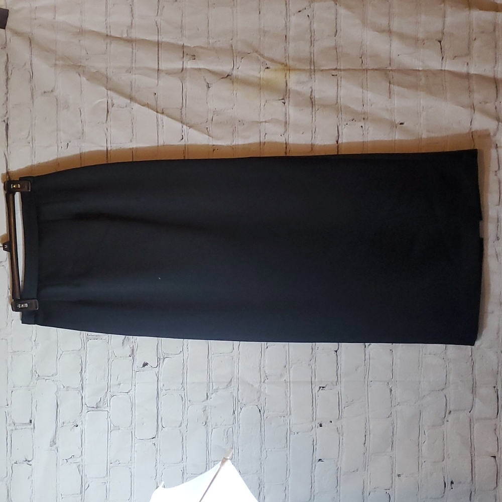 Alex Evenings Satin Finish Polyester Full Length Straight Black Skirt
